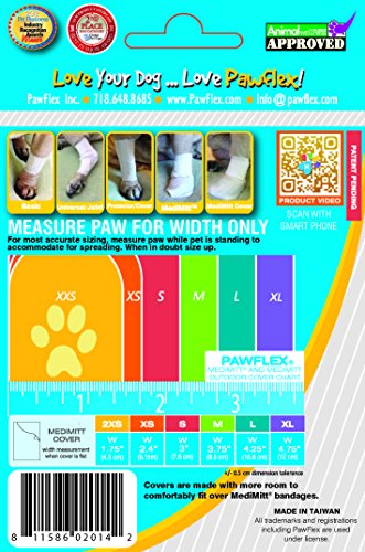 Pawflex Waterproof Paw MediMitt Covers for Dogs, Pets. Outdoor use, slide over MediMitt Bandage (sold separately) (Pack of 4)