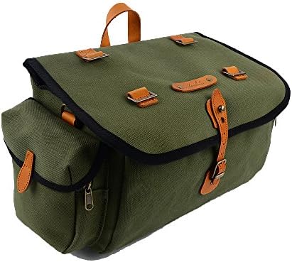 ZIMBALE Bicycle Waterproof Canvas Saddlebag - 16 Liter Capacity - 13 X 9.1 X 7.9 (inch) - Green