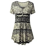 Forthery Women Blouse 3/4 Sleeve Floral Tunic Tops