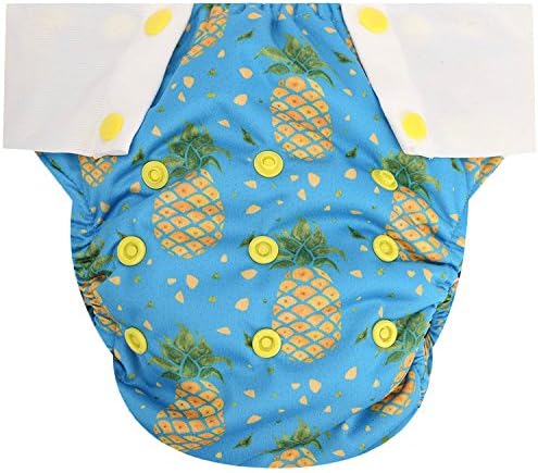 HappyEndings Toddler/Kid Pull On Reusable Cloth Diapers/Training Pants (Medium, (Fits 35-50lbs), Peace, Love, Pineapples)