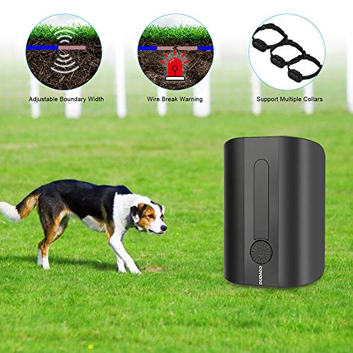 COVONO Pet Containment System, Electric Dog Fence (In-ground/Aboveground Installation,Waterproof/Rechargeable Collar,Static/Tone Correction, Support 2 Dogs)