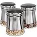 CHEFVANTAGE Glass Kitchen Storage Jar Set for Countertop with Air Tight Container Lid - Stainless Steel