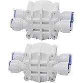 1/4" Automatic Shut-Off Valve with Quick-Connect Fittings for RO Reverse Osmosis(Pack of 2)