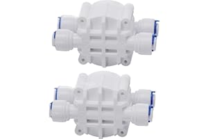 1/4" Automatic Shut-Off Valve with Quick-Connect Fittings for RO Reverse Osmosis(Pack of 2)