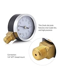Medidor de presión de rosca NPT de 1 4 pulgadas, precisión de combustible, aceite de aire, líquido, medidor de presión de agua 0 200 psi.