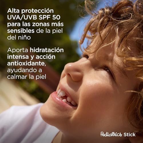 Pediatrics Stick SPF 50 Protector en Stick para Niños y Bebés, Alta Protección en las Zonas más Sensibles y Expuestas, 20 g