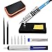 LINTELEK Soldering Iron Kit with Adjustable Temperature Welding Irons Tool 60W 5 PCS Soldering Tips, Desoldering Pump, Tin Wire Tube, Soldering Iron Stand, Tweezers with Tool Zipper Bag