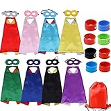 RioRand Kids Cosplay Comics Cartoon Dress Up Costumes Satin Capes with Felt Masks 8pcs