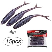 RUNCL ProBite Soft Jerkbaits, Soft Fishing Lures, Swimbaits Split Tail 11 (4in, Pack of 15)