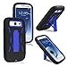 Blue Hard Case and Black Silicone Skin Dual Combo 2-in-1 with Kickstand / Kick Stand Snap-On Protective Cover Cell Phone for Samsung© Galaxy S 3 III / S3 / i9300 i-9300