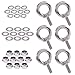 36Pcs 304 Stainless Steel M5 Male Thread Lifting Ring Eye Bolt Kit, Including 6Pcs M5 Eye Bolt with 10Pcs Lock Nuts, 10Pcs Lock Washers and 10Pcs Flat Washers