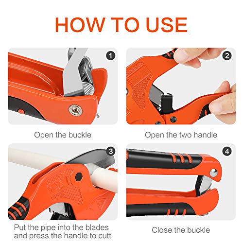 AIRAJ Ratchettype PVC Pipe Cutter to Cutting 13/4'' (42mm) PEX,PVC