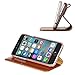 Zakix(TM) Leather Wallet Case for iPhone 7 Plus: Premium PU Leather Protective Case - Adequate Protection from Impacts with Ergonomic Design (Brown)