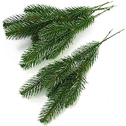 wonuu 25pcs Artificial Pine Green Leaves Needle
