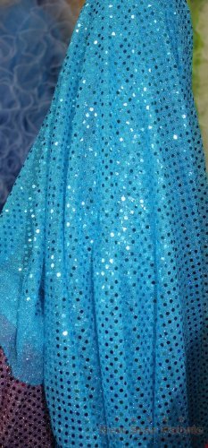 SMALL DOT CONFETTI SEQUIN FABRIC 45" WIDE SOLD BY THE YARD TURQUOISE