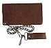 Leather Biker Billfold Chain 8 inch Wallet Natural Tan Brown Distressed Leather Made in USA