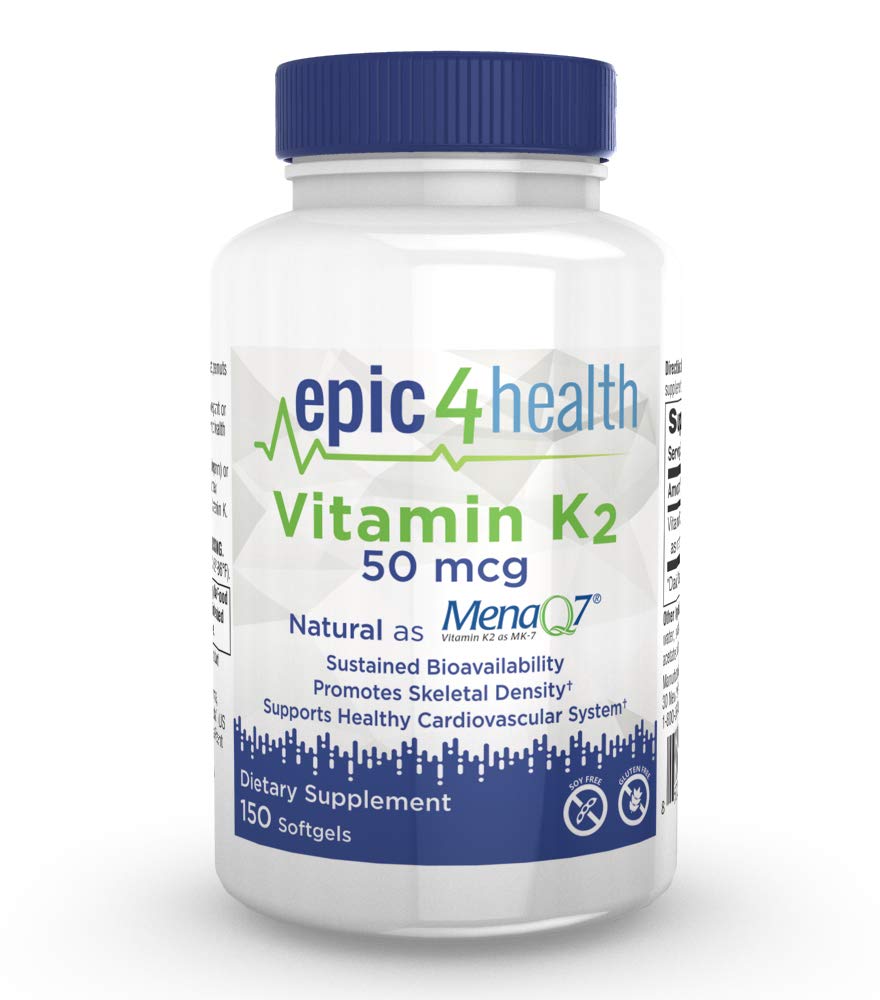 Vitamine K2 50 mcg (naturelle avec MENA Q7), 150 gélules (sans gluten