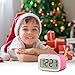 Alarm Clock, LED Emoji Travel Alarm Clock / Smart Desk Clock / Candy-Colored Digital Clock for Kids Battery Operated (Pink)