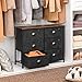 SONGMICS Fabric Drawer Dresser, Wide Storage Dresser with 6 Drawers, Industrial Closet Storage Drawers, with Metal Frame, Wooden Top, for Closet, Hallway, Nursery, Rustic Brown and Black ULVT23H