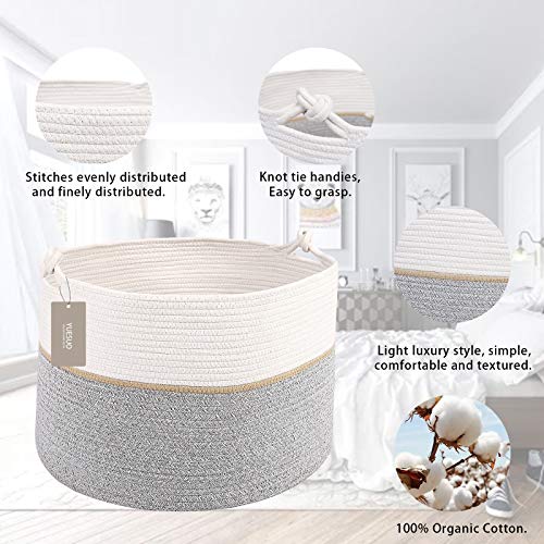 YUESUO XXL Extra Large Cotton Rope Basket, 20\