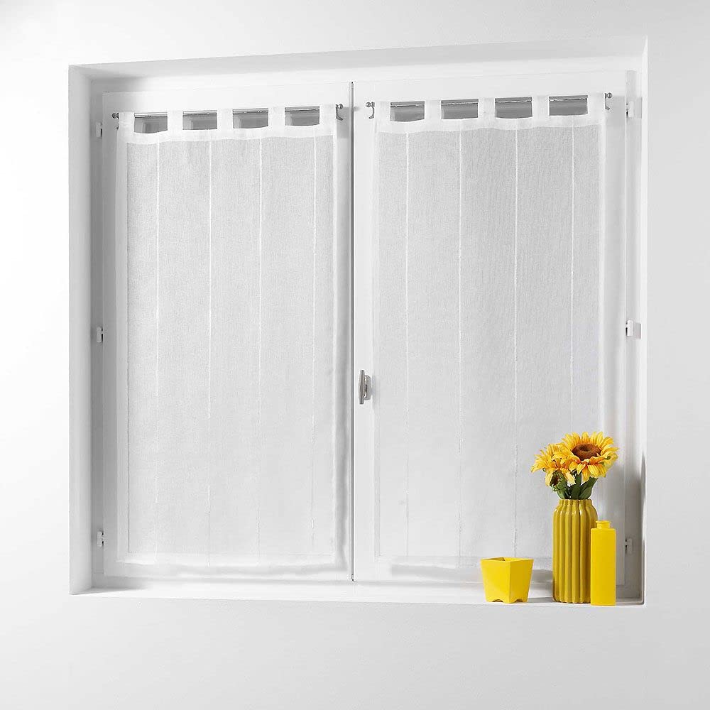 DOUCEUR D'INTERIEUR 1626483 1 Pair Polyester White 70 L x 200 H cm (1 Panneaux)