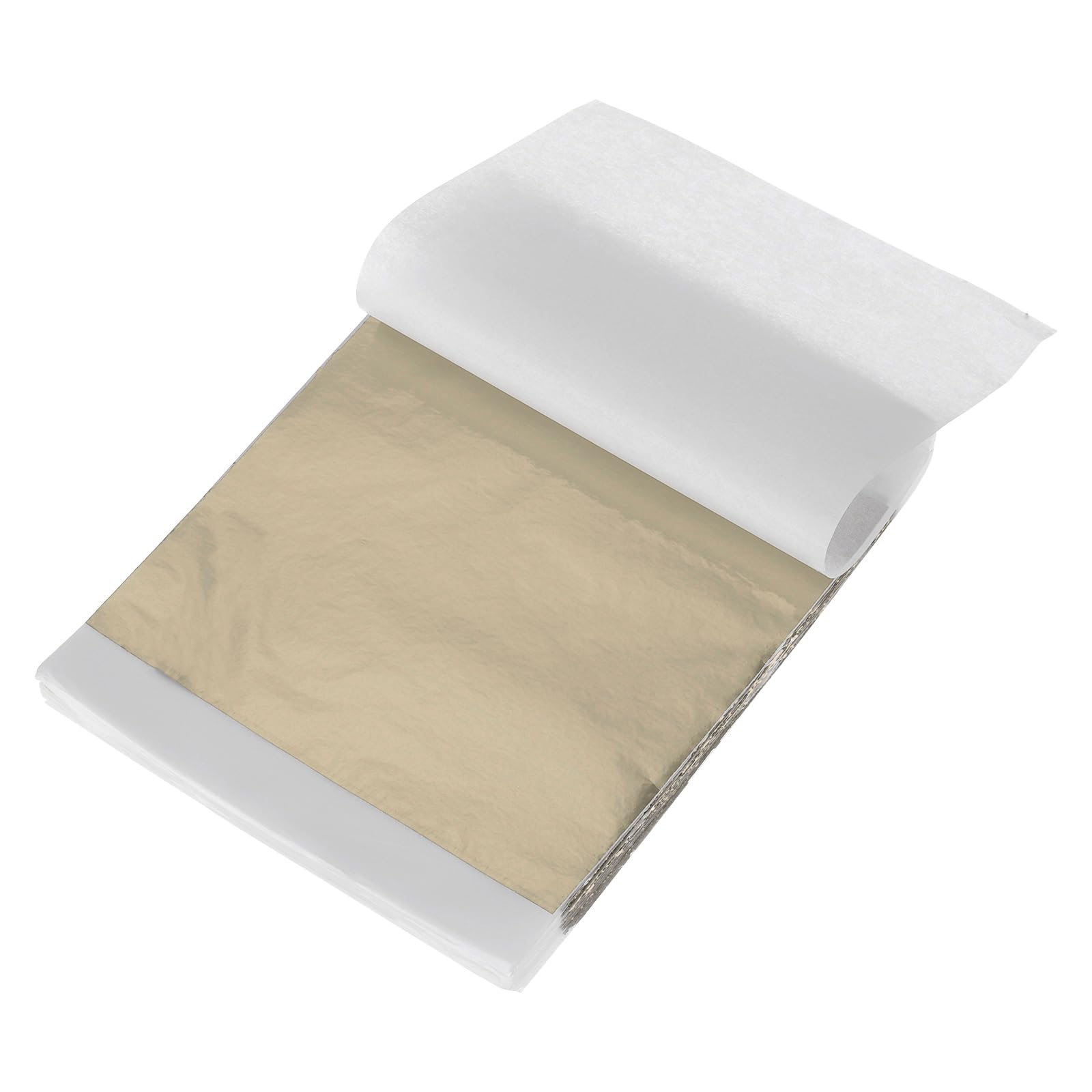 Photo 1 of MECCANIXITY 200 Pcs Gold Leaf Sheets 5.5" x 5.5" Imitation Gold Foil Sheets for Crafts,Picture Frames,Sculpture,Nails and DIY Arts Decoration,Champagne Silver