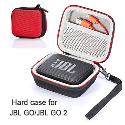 L3 Tech Etui pour JBL Go, Sacoche de Transport Rigide pour JBL GO, Haut-Parleur Bluetooth sans Fil (Boîtier Seulement, Haut-Parleur et Accessoires Non Inclus) – Rouge