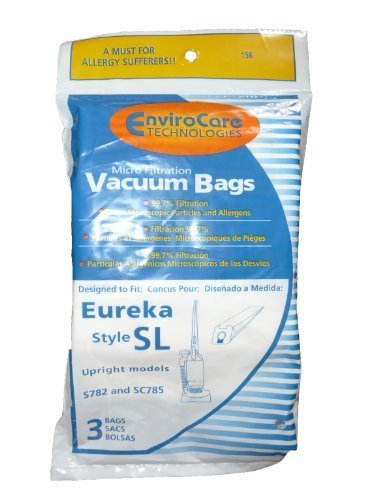 18 Eureka Sanitaire Type SL Vacuum Bag, Commercial Mini Upright Vacuum Cleaners, S782, SC785, S782A, S782A-1, SC785A-1, SC785A, 61125-12, 61125-50, 61125, SC785A