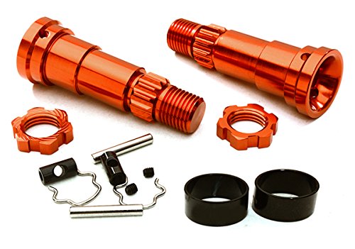 Integy RC Model Hop-ups C27464RED Billet Machined +6mm Ext. Stub Axles for C27070, C27071 & C27072