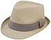 EPYA Women and Men Classic Short Brim Straw Fedora Hat with Band, Grey, Gray, 58cm