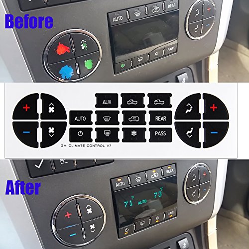 ROCCS 07-14 GM Vehicles AC Dash Button Repair Kit Decal Fix Ruined Faded A/C Control Sticker Replacement for Denali Acadia Tahoe Silverado Escalade Buick Enclave - Thumbnail 4