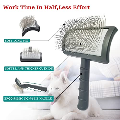 Extra Long Wire Pin Big Dog Slicker Brush, Grooming Pin Brush for Cat
