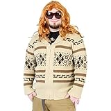 The Big Lebowski Jeffrey The Dude Zip Up Costume Cardigan Sweater (Adult XX-Large)