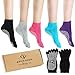 laviesimple Yoga Socks Full Toe Non Slip Skid Pilates Barre Cotton Grips Sock with for Women 5 Pairs