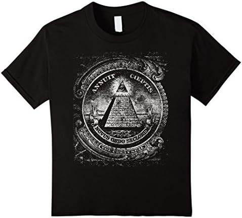 Kids All Seeing Eye Illuminati T-Shirt 10 Black
