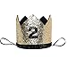 Maticr Shiny 2nd Birthday Crown Baby Boy Prince Headband Party Supplies (Large Gold Black 2)