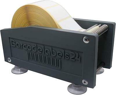 Barcodelabels24 Manual Label Dispenser Up to 60mm Roll Width Plastic Grey