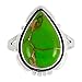 Green Turquoise Ring in Sterling Silver 925 & Genuine Turquoise Size 6 to 11