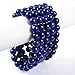 Amandastone Dyed Lapis Lazuli Gemstone 8mm Ball Beads Stretch Bracelet 7