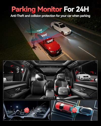REDTIGER 530° Dash Cam 3 Channel, 2.5K+2.5K+1080P Triple Car Camera, IR Night Vision, Touch Screen, Dashcam for Front Inside Rear Included WiFi GPS, 24H Parking Mode, No SD Card Included(VP20) | 1440P HD Car Camera, 4 IR Night Vision, Built-in GPS, WiFi APP Control, Loop & Lock Video Surveillance, 24H Parking Mode