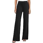 FireSwan Women's Wide Leg Dress Pants High Waisted Stretchy Work Trousers Business Casual Office Pull on Slacks with Pockets
