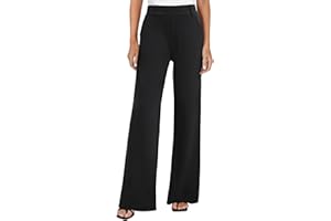 FireSwan Women's Wide Leg Dress Pants High Waisted Stretchy Work Trousers Business Casual Office Pull on Slacks with Pockets
