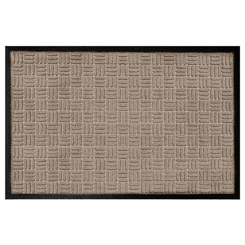 A1HC Welcome Checkered Doormat, Non-Slip Rubber Front Door Mat, All Weather Entryway Mat for Entrance, Patio, Garage & Office - Beige, 18x30 Inch at Amazon