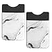 Cosmos Pack of 2 Back Self Adhesive ID Credit Card Pocket Wallet Pouch Sleeve Holder for Cellphone (White Marble Pattern)