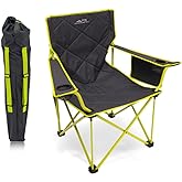ALPS Mountaineering King Kong Camping Chairs for Adults with Mesh Cup Holders and Pockets, Built Durable and Reliable with Compact Foldable Steel Frame, Charcoal/Citrus