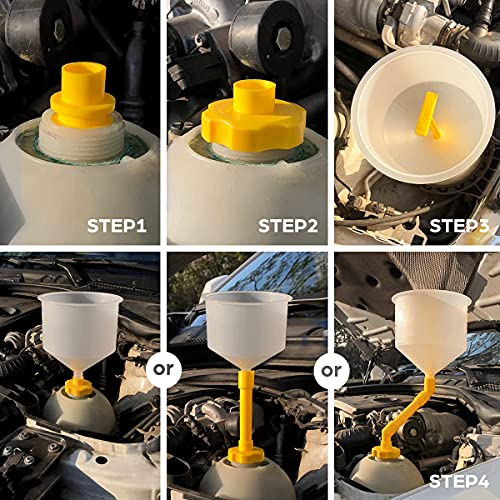 Thorstone No Spill Coolant Funnel Kit, Spill Free Radiator Coolant Filling Funnel, Spill Proof