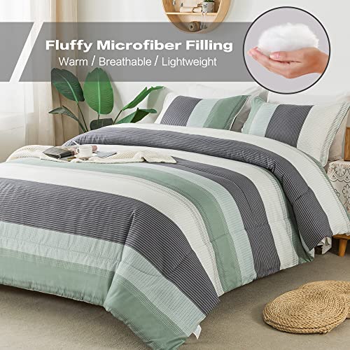 Litanika King Size Comforter Set Sage Green 3 Pieces Lightweight