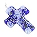 Glass Of Venice Murano Glass Blue Millefiori Cross Pendant