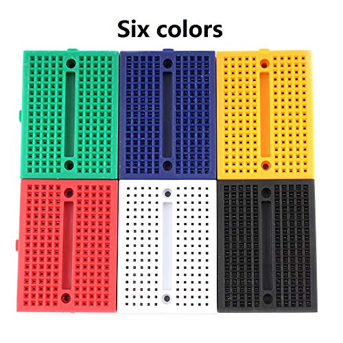 Eiechip Mini Breadboard kit 170 Points Mini Small solderless breadboard for Arduino Proto Shield (6 Colors 6Pcs)