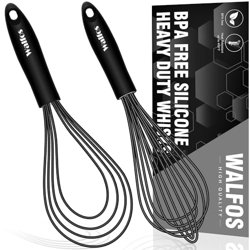Silicone Whisk set, Walfos 11'' Flat Whisk and